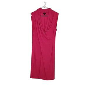 Talbots Hot Pink Faux Wrap Sheath Dress